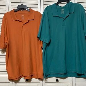 L.L. Bean 2 Polo Traditional Fit Shirts Size XL
